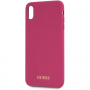 Guess Silicone Gold Logo Case tok iPhone XS Max - rózsazszín