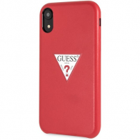 Guess PU Leather Case Triangle tok iPhone XR - piros