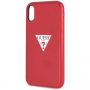 Guess PU Leather Case Triangle tok iPhone XR - piros
