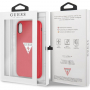 Guess PU Leather Case Triangle tok iPhone XR - piros