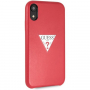 Guess PU Leather Case Triangle tok iPhone XR - piros