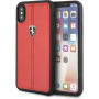 Ferrari Heritage Stripe Hard FEHDEHCPXRE bőr tok iPhone X/XS - piros