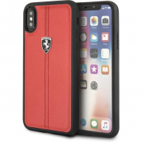 Ferrari Heritage Stripe Hard FEHDEHCPXRE bőr tok iPhone X/XS - piros