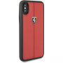 Ferrari Heritage Stripe Hard FEHDEHCPXRE bőr tok iPhone X/XS - piros
