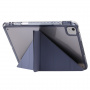 Átlátszó hátlappal és origami állvánnyal ellátott tok iPad Air 11" (2024-2026) készülékhez - szürke