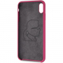 Karl Lagerfeld Gold Logo KLHCI65SLROG Silicone Case iPhone XS Max - fukszia