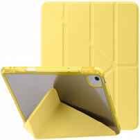 Átlátszó hátlappal és origami állvánnyal ellátott tok iPad Air 11" (2024-2026) készülékhez - sárga