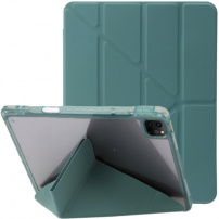 Átlátszó hátlappal és origami állvánnyal ellátott tok iPad Pro 11" (2024/2025) készülékhez - petróleumkék