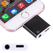 Adapter / redukció lightning konnektor 3,5mm jack-re lightning konnektorral - Apple iPhone 8 / 8 Plus / 7 / 7 Plus / 6S / 6S Plus / 6 / 6 Plus