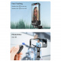 Q18 Multifunkcionális szelfi Bluetooth Gimbal Stick stabilizátorral és mozgáskövetéssel iPhone-hoz - fekete