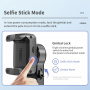 Q18 Multifunkcionális szelfi Bluetooth Gimbal Stick stabilizátorral és mozgáskövetéssel iPhone-hoz - fekete
