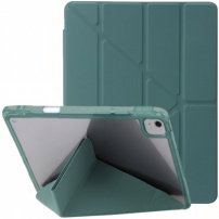 Átlátszó hátlappal és origami állvánnyal ellátott tok iPad Air 11" (2024-2026) készülékhez - petróleumkék