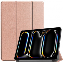 PU bőr tok alvó funkcióval iPad Pro 13" (2024/2025) készülékhez - rózsaarany