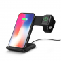 Allvány vezeték nélküli töltővel iPhone / Apple Watch - fekete
