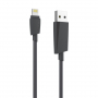 ROCK Szinkronizáló és töltő MFi hiteles lightning kábel - Apple iPhone / iPad / iPod - fekete - 2m