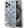 Karl Lagerfeld Folyékony csillogó monogram gradiens borítás iPhone 15 Pro Max készülékhez - ezüst