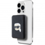Karl Lagerfeld Dombornyomott Karl Head power bank MagSafe USB-C porttal - 5000 mAh - fekete