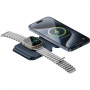 ENERGEA GoMag Trio Plus 3 az 1-ben MagSafe vezeték nélküli töltő iPhone-hoz / Apple Óra / AirPods - kék