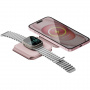ENERGEA GoMag Trio Plus 3 az 1-ben MagSafe vezeték nélküli töltő iPhone-hoz / Apple Óra / AirPods - rózsaszín