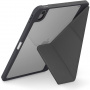 UNIQ Mozgatható tok origami állvánnyal és hellyel Apple Ceruza iPad Air 11"-hez (2024) - sötétszürke