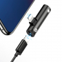 USAMS lightning / 3.5 jack konektor redukció - fekete
