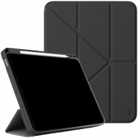 UNIQ Mozgatható tok origami állvánnyal és hellyel Apple Ceruza iPad Airhez 13" (2024) - sötétszürke