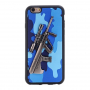 Műanyag tok 3D puska motívval Steyr AUG A1 - Apple iPhone 6S / 6 - kék