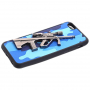 Műanyag tok 3D puska motívval Steyr AUG A1 - Apple iPhone 6S / 6 - kék