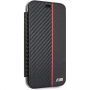BMW Carbon Red Stripe Book tok iPhone XR - fekete