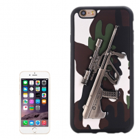 Műanyag tok 3D puska motívval Steyr AUG A1 - Apple iPhone 6S / 6 - fehér