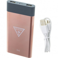Guess power bank / külső akkumulátor vezeték nélküli töltővel 8000mAh - rózsaszín