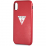Guess PU Leather Case Triangle tok iPhone XS Max - piros