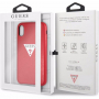 Guess PU Leather Case Triangle tok iPhone XS Max - piros