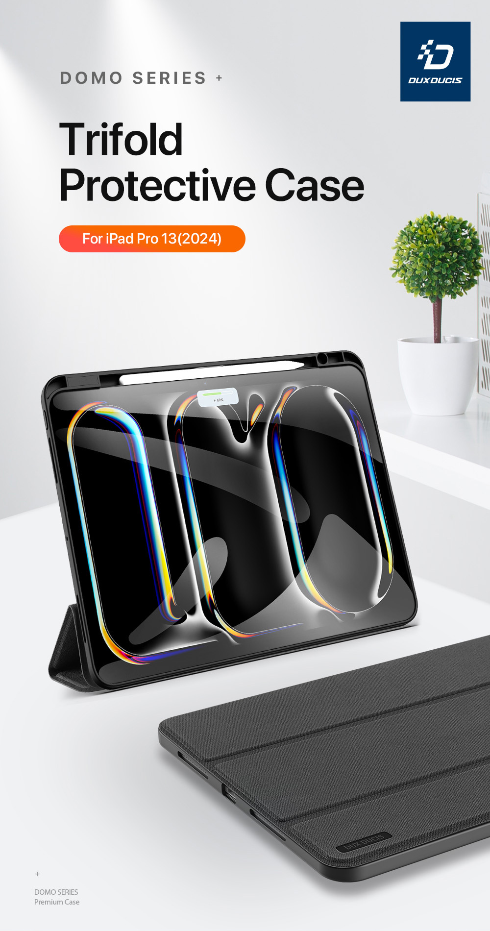Apple Pencil rekesszel és alvófunkcióval ellátott DUX DUCIS Domo tok iPad Pro 13