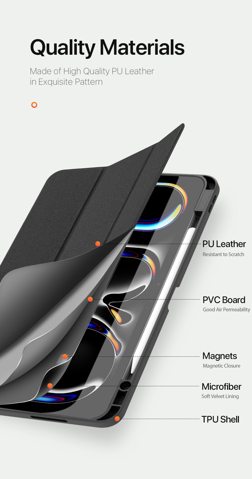 Apple Pencil rekesszel és alvófunkcióval ellátott DUX DUCIS Domo tok iPad Pro 13