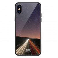 NXE kryt se skleněnou zadní stranou pro iPhone XS Max - noční silnice