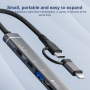 5 az 1-ben USB-C / 2x USB-C / USB-A / SD és TF olvasóadapter iPhone / iPad / MacBook számára - ezüst