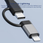 5 az 1-ben USB-C / 2x USB-C / USB-A / SD és TF olvasóadapter iPhone / iPad / MacBook számára - ezüst