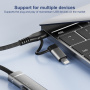 5 az 1-ben USB-C / 2x USB-C / USB-A / SD és TF olvasóadapter iPhone / iPad / MacBook számára - ezüst
