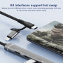5 az 1-ben USB-C / 2x USB-C / USB-A / SD és TF olvasóadapter iPhone / iPad / MacBook számára - ezüst