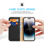 DUX DUCIS Hivo bőr flip tok iPhone 15 Pro telefonhoz - fekete