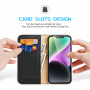 DUX DUCIS Hivo bőr flip tok iPhone 15-höz - fekete