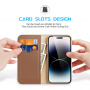 DUX DUCIS Hivo bőr flip tok iPhone 15 Pro telefonhoz - barna