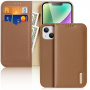 DUX DUCIS Hivo bőr flip tok iPhone 15-höz - barna