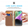 DUX DUCIS Hivo bőr flip tok iPhone 15-höz - barna