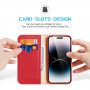 DUX DUCIS Hivo bőr flip tok iPhone 15 Pro Max telefonhoz - piros