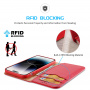 DUX DUCIS Hivo bőr flip tok iPhone 15 Pro Max telefonhoz - piros