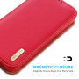 DUX DUCIS Hivo bőr flip tok iPhone 15 Pro Max telefonhoz - piros