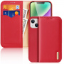 DUX DUCIS Hivo bőr flip tok iPhone 15-höz - piros