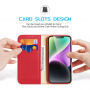 DUX DUCIS Hivo bőr flip tok iPhone 15-höz - piros